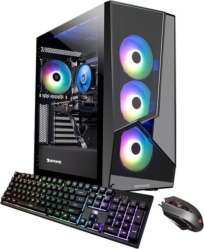 iBUYPOWER Slate MESH Gaming PC Desktop Computer Intel Core i7 14700F CPU, NVIDIA GeForce RTX 5070 12GB GPU, 32GB DDR5 RGB 5200MHz RAM, 1TB NVMe SSD, Windows 11 Home, Keyboard and Mouse - SMI7N5701 in Kuwait