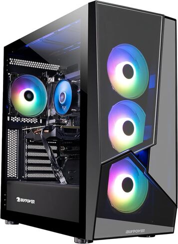 iBUYPOWER Slate MESH Gaming PC Desktop Computer Intel Core i7 14700F CPU, NVIDIA GeForce RTX 5070 12GB GPU, 32GB DDR5 RGB 5200MHz RAM, 1TB NVMe SSD, Windows 11 Home, Keyboard and Mouse - SMI7N5701 in Kuwait