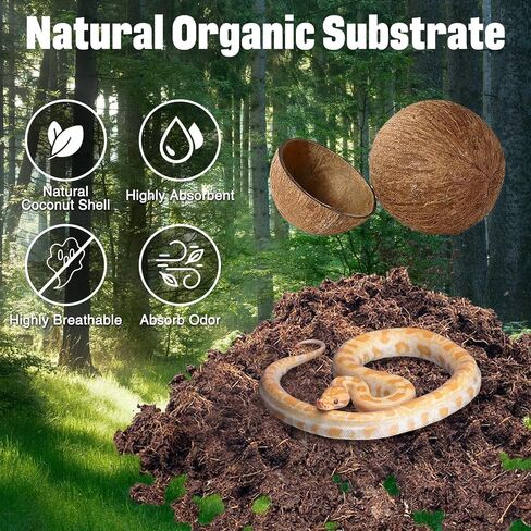 PINVNBY 6 Pack Natural Compressed Coconut Fiber Substrate, Coconut Coir, Coconut Fiber Brick, Coconut Husk Terrarium Bedding for Reptile, Bearded Dragon, Turtle, Hermit Crab, Snake, Lizards in Saudi Arabia