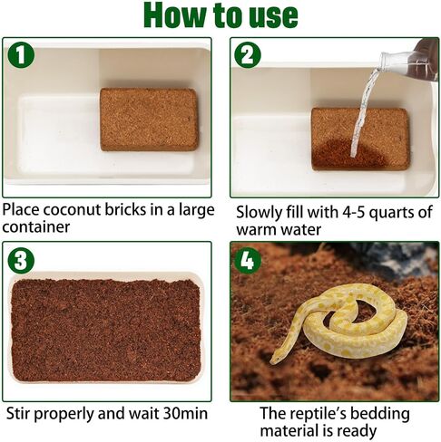 PINVNBY 6 Pack Natural Compressed Coconut Fiber Substrate, Coconut Coir, Coconut Fiber Brick, Coconut Husk Terrarium Bedding for Reptile, Bearded Dragon, Turtle, Hermit Crab, Snake, Lizards in Saudi Arabia