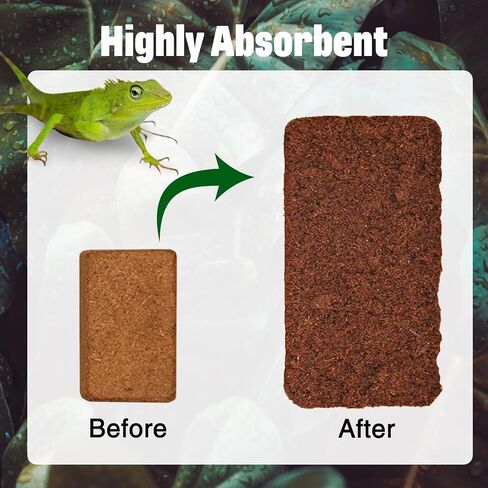 PINVNBY 6 Pack Natural Compressed Coconut Fiber Substrate, Coconut Coir, Coconut Fiber Brick, Coconut Husk Terrarium Bedding for Reptile, Bearded Dragon, Turtle, Hermit Crab, Snake, Lizards in Saudi Arabia