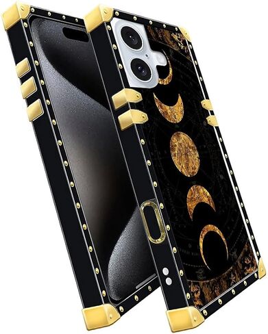 DAIZAG متوافق مع حافظة iPhone 16، حافظة هاتف Golden Moon of the Scientific Universe، حافظة هاتف ذهبية مقاومة للصدمات، حافظة هدية لهاتف iPhone 16 in Kuwait