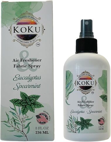 معطر هواء بالأوكالبتوس بالنعناع - رذاذ الغرفة - مزيل الرائحة - مزيل الروائح الكريهة - معطر هواء للسيارة - رذاذ منزلي - رذاذ الكتان - معطر للأقمشة - غير سام - خالي من الكحول - صنع في الولايات المتحدة الأمريكية (4 أونصة) in Kuwait