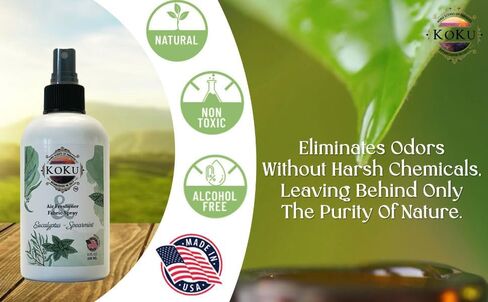 معطر هواء بالأوكالبتوس بالنعناع - رذاذ الغرفة - مزيل الرائحة - مزيل الروائح الكريهة - معطر هواء للسيارة - رذاذ منزلي - رذاذ الكتان - معطر للأقمشة - غير سام - خالي من الكحول - صنع في الولايات المتحدة الأمريكية (4 أونصة) in Kuwait