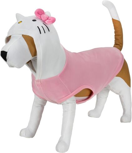 Hello Kitty and Friends Hello Kitty Dog Hoodie - Velvet Plush Hooded Pet Shirt with Character Design (Small) Multicolor in Saudi Arabia
