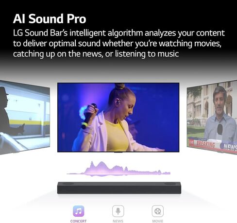 ال جي S60T 3.1 الفصل. مكبر صوت مع مضخم صوت لاسلكي، صوت Dolby، TV Synergy، واجهة Wow، AI Sound Pro (موديل جديد 2024) in Saudi Arabia