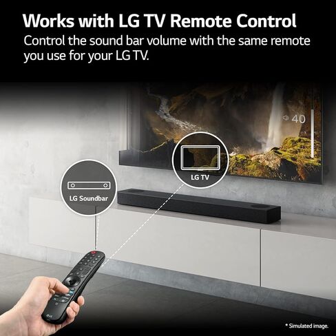 ال جي S60T 3.1 الفصل. مكبر صوت مع مضخم صوت لاسلكي، صوت Dolby، TV Synergy، واجهة Wow، AI Sound Pro (موديل جديد 2024) in Saudi Arabia