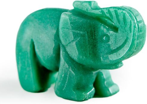 2" Elephant Decor, Elephant Statue, Natural Healing Crystal, Feng Shui Decor, Elephant Figurine, Room Home Office Desk Decor Gifts for Women Men (Rose Quartz) in Saudi Arabia