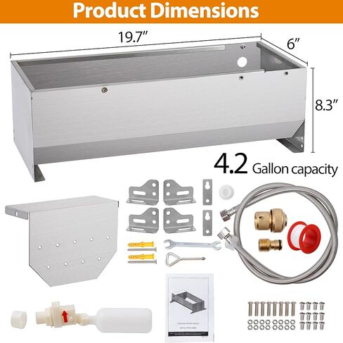 حوض مياه أوتوماتيكي للماشية بسعة 4.2 جالون، حوض مياه ذاتي السعة كبير للكلاب، وعاء مياه أوتوماتيكي لشرب الحيوانات مع مجموعة صمامات عائمة للحصان والماعز والخنازير والكلاب والأغنام in Kuwait