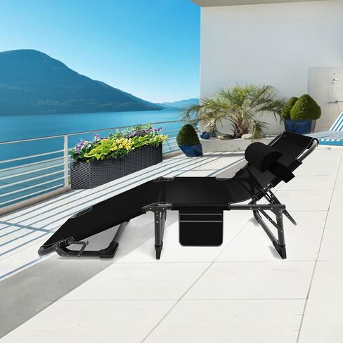 Camping Sleeping Cot,5-Position Folding Cot,Lounge Chair with Mattress,Folding Sleeping Cot with Carrying Bag,Camping Cots for Adults, Heavy Duty Lounges Chairs for Outside, Beach, Lawn in Saudi Arabia