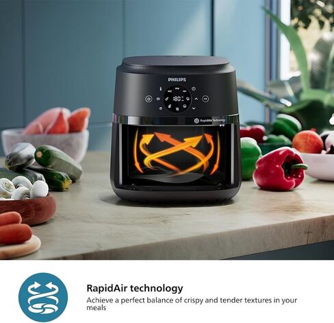 Philips Air Fryer 2000 Series 13-in-1 functions, 6.6 Quarts, Compact Design with Cooking Window, Black, (NA230/00) in Saudi Arabia