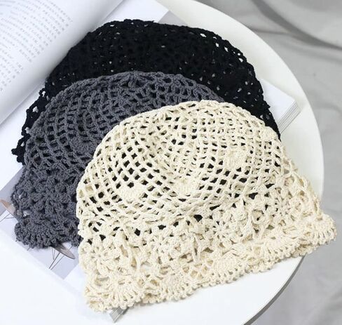 Hand Hook Hollow Flower Fisherman hat, Hand Hook Fishing net Basin hat in Saudi Arabia