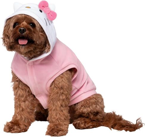 Hello Kitty and Friends Hello Kitty Dog Hoodie - Velvet Plush Hooded Pet Shirt with Character Design (Small) Multicolor in Saudi Arabia