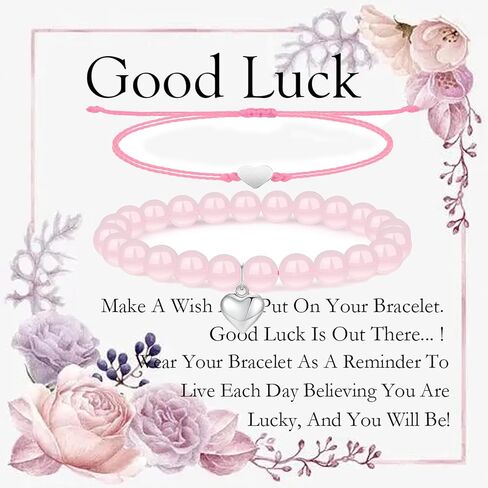 Good Luck Bracelets for Women, Black Onyx Bracelet for Protection, Handmade Black String Bracelet, Healing Crystal Bead Heart Charm Friendship Couples Bracelets (Black Onyx, Good Luck) in Saudi Arabia