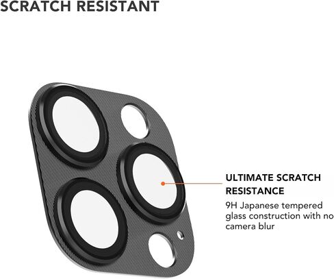 Rokform - Camera Lens Protector Compatible with the iPhone 15 Pro and iPhone 15 Pro Max, 9H Tempered Glass with Aluminum Body & Rings, Case Friendly (Clear) in Kuwait