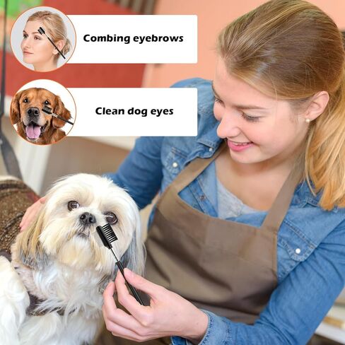 3 PCs Dog Eye Comb Tear Stain Remover, Double Sided Pet Grooming Facial Comb, Soft and Bristles Flea Tick Removal Brush, Multipurpose Tool Small Cat Puppy Removing Crust Mucus and Flea in Saudi Arabia