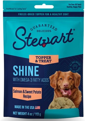 Stewart Freeze Dried Dog Food Topper, Focus, Salmon and Vegetable Recipe, 4 Ounce Pouch, Shiitake Mushrooms and Antioxidants for Cognitive Function in Saudi Arabia