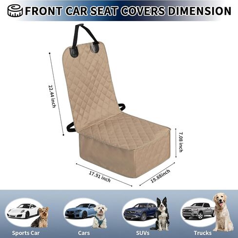 PureFit Waterproof Pet Car Seat Covers Scratch-Proof Front Seat Dog Cover Non-Slip Bucket Seat Covers Fits for Cars, Trucks, Jeep and SUVs, Camel in Saudi Arabia