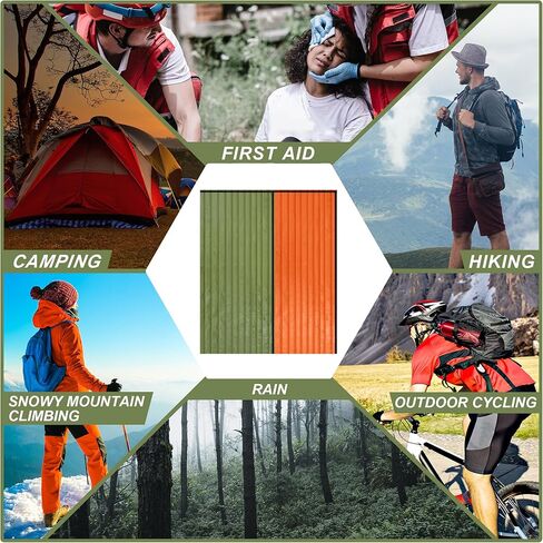 Preboun 20 Pcs Emergency Sleeping Bag Portable Lightweight Survival Bag Thermal Bivy Sack Bag Waterproof Emergency Blanket Survival Gear for Outdoor Camping Hiking Activities Homeless People Shelter in Kuwait