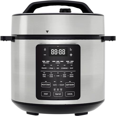 Sweetcrispy 6 QT علبة الضغط الكهربائية 12 في 1 متعددة الطباخ المعلبات الكهربائية لتعليب الضغط جهاز طهي الأرز وعاء الضغط الرقمي الفولاذ المقاوم للصدأ in Saudi Arabia