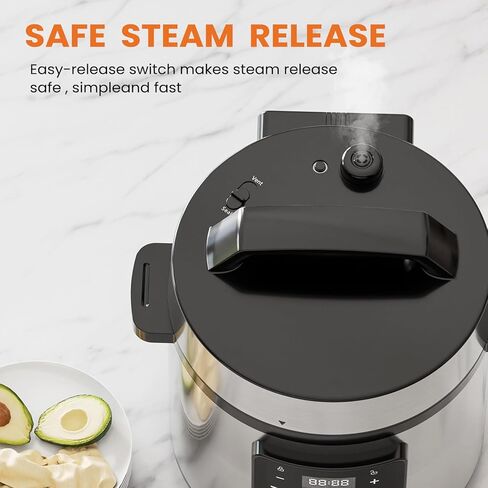 Sweetcrispy 6 QT علبة الضغط الكهربائية 12 في 1 متعددة الطباخ المعلبات الكهربائية لتعليب الضغط جهاز طهي الأرز وعاء الضغط الرقمي الفولاذ المقاوم للصدأ in Saudi Arabia