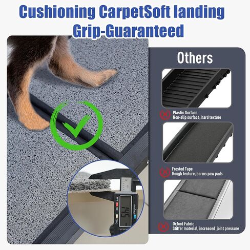 منحدر للكلاب من BACOENG للسيارة، بطول 63 بوصة و17 بوصة واسع وقابل للطي، منحدر للكلاب الكبيرة مع سطح سجادة غير قابل للانزلاق، منحدر سيارة محمول للكلاب في الهواء الطلق للسيارات والشاحنات ذات الدفع الرباعي، يصل وزنها إلى 250 رطلًا in Kuwait