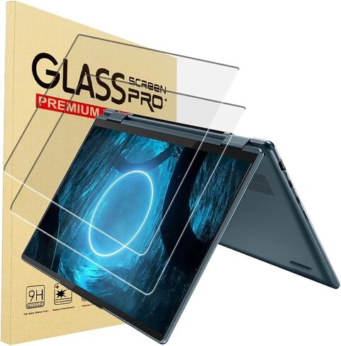 YINOVEEN 2 واقي شاشة من الزجاج المقوى مقاس 14 بوصة لجهاز Lenovo Flex 5/ Levono Yoga 7i/ Lenovo Slim 7i/ Lenovo Yoga 9i 14 بوصة مع نسبة عرض إلى ارتفاع 16:10 للكمبيوتر المحمول، 9H، واقي شاشة من الزجاج المقسى in Kuwait