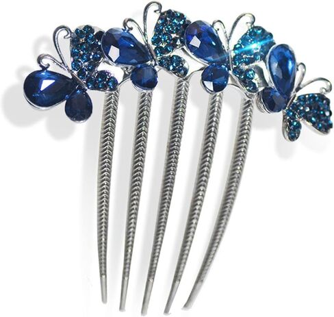 Flower Rhinestones Hair Combs Accessories,Perfect Mother's Day Gifts,Brithday gifts(Style B,Deep Blue) in Saudi Arabia