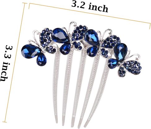 Flower Rhinestones Hair Combs Accessories,Perfect Mother's Day Gifts,Brithday gifts(Style B,Deep Blue) in Saudi Arabia