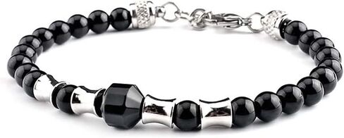 VN Jewelr Womens Mens Handmade Real Gemstone Bracelet Adjusable | Tiger's Eye, Afican Pine, Black Onyx Gemstone Beaded Bracelet for Men Women (Tiger's Eye) in Saudi Arabia
