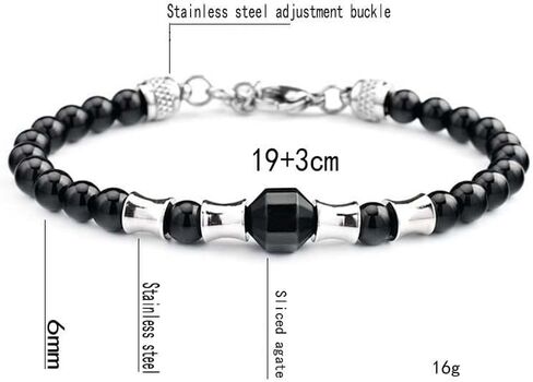 VN Jewelr Womens Mens Handmade Real Gemstone Bracelet Adjusable | Tiger's Eye, Afican Pine, Black Onyx Gemstone Beaded Bracelet for Men Women (Tiger's Eye) in Saudi Arabia