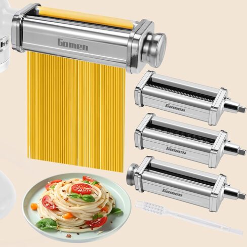 3Pcs Pasta Attachment for KitchenAid Stand Mixer, Stainless Pasta Maker Set | Pasta Roller, Spaghetti Cutter and Fettuccine Cutter Pasta Maker Attachment Kit Fits all KitchenAid Mixer, Easy to Clean in Saudi Arabia