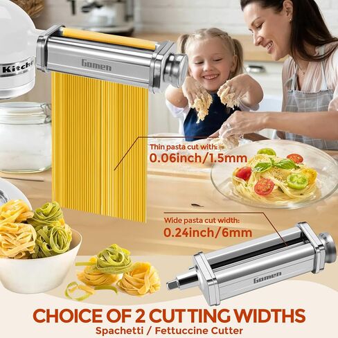 3Pcs Pasta Attachment for KitchenAid Stand Mixer, Stainless Pasta Maker Set | Pasta Roller, Spaghetti Cutter and Fettuccine Cutter Pasta Maker Attachment Kit Fits all KitchenAid Mixer, Easy to Clean in Saudi Arabia