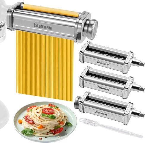 3Pcs Pasta Attachment for KitchenAid Stand Mixer, Stainless Pasta Maker Set | Pasta Roller, Spaghetti Cutter and Fettuccine Cutter Pasta Maker Attachment Kit Fits all KitchenAid Mixer, Easy to Clean in Saudi Arabia