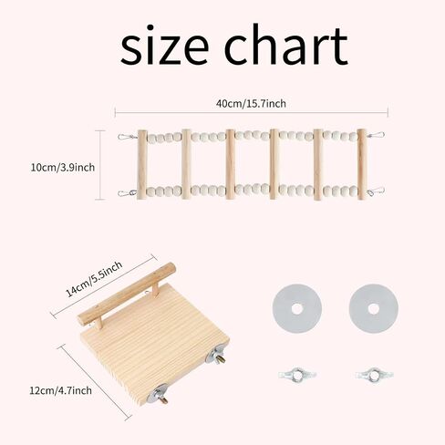 Bird Perches Cage Toys Parrot Wooden Platform Play Gyms Exercise Stands with Acrylic Wood Swing Ferris Wheel Chewing for Animals Green Cheeks, Baby Lovebird, Chinchilla, Hamster Budgie in Saudi Arabia