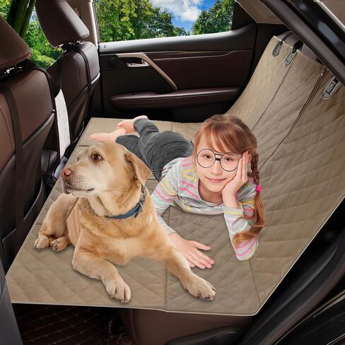 PureFit Dog Car Seat Cover with Hard Bottom for Back Seat, Waterproof Dog Car Hammock, Heavy Duty Pet Backseat Covers Scratch Proof Nonslip Seat Protector for Cars, Trucks and SUVs, Black, 53x48 in in Saudi Arabia