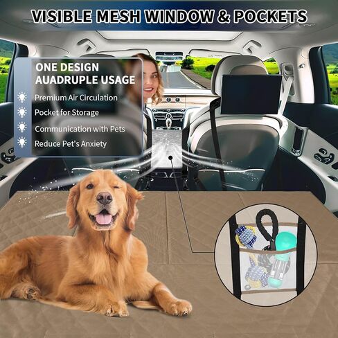 PureFit Dog Car Seat Cover with Hard Bottom for Back Seat, Waterproof Dog Car Hammock, Heavy Duty Pet Backseat Covers Scratch Proof Nonslip Seat Protector for Cars, Trucks and SUVs, Black, 53x48 in in Saudi Arabia