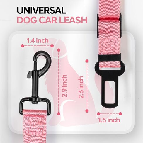 Thickened Dog Seat Belt for Car, 3 Pack Set Retractable Dog Car Leash Adjustable Dog Seat Belt for Vehicle Nylon Pet Safety Seat Belts Heavy Duty & Elastic,Seat Belt for Large Dogs in Car, Black in Saudi Arabia