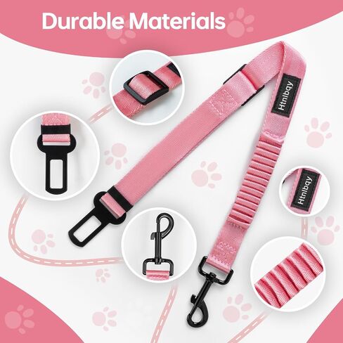 Thickened Dog Seat Belt for Car, 3 Pack Set Retractable Dog Car Leash Adjustable Dog Seat Belt for Vehicle Nylon Pet Safety Seat Belts Heavy Duty & Elastic,Seat Belt for Large Dogs in Car, Black in Saudi Arabia