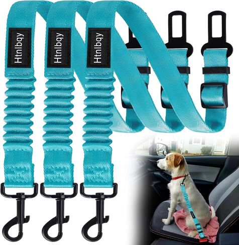 Thickened Dog Seat Belt for Car, 3 Pack Set Retractable Dog Car Leash Adjustable Dog Seat Belt for Vehicle Nylon Pet Safety Seat Belts Heavy Duty & Elastic,Seat Belt for Large Dogs in Car, Black in Saudi Arabia