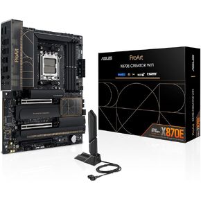 ASUS ProArt X870E-CREATOR WiFi AMD AM5 X870E ATX Motherboard PCIe® 5.0 x16 Slots with Full Support for Next-gen GPUs, 16+2+2 Power Stages, DDR5, Dual USB4®, 10 Gb & 2.5 Gb LAN, WiFi 7, Four M.2 Slots