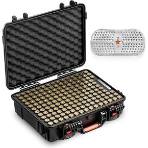 150 Rounds Shotgun Shells Case with Desiccant - Travel Safe/Mil Spec/Waterproof Ammo Storage Case - for 12GA 20GA 16GA 10GA 8GA Gauge Shotgun Shells