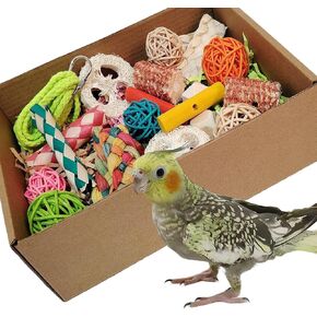 bird toys，Colorful Parrot Foraging and Tearing Toy Box - Suitable for chewing and foraging of long tailed parrots, Quaker parrots，cockatoos, Sun Conure， and other small and medium-sized parrots