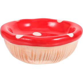 POPETPOP Hamster Bowl, Small Pet Water Bowl Food Bowl Drinking Bowl Mushroom Shape Ceramic Food Water Feeding Dish for Guinea Pigs Gerbil Mouse Rat Chinchilla Hedgehog Sugar Glider Red