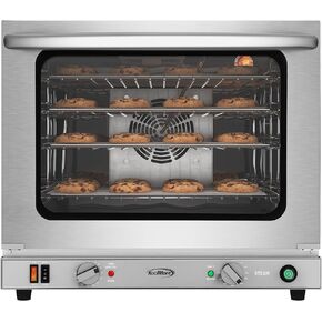 KoolMore 23 in. Commercial Countertop Convection Oven for Half-Size Pans with 4 Racks 2800W of Power and Steam Injection, 240V in Stainless-Steel, ETL Listed for Safety and Sanitation (KM-CTCO-23STI)