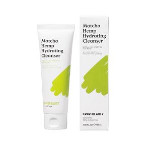 KraveBeauty Matcha Hemp Hydrating Cleanser - Daily Gentle Non-Stripping Face Wash Enriched with Matcha and Hemp Seed Oil, for All Skin Types, Vegan and Cruelty Free, 4.05 fl oz