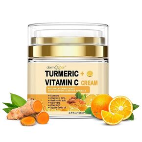 Turmeric Face Cream + 30% Vitamin C Glow Boosting Moisturizer & Skin Repairing, Hydrating with Organic Ingredients Anti-Aging Facial Cream, Normal, Dry, Oily & Combination Skin - 1.7 FL OZ