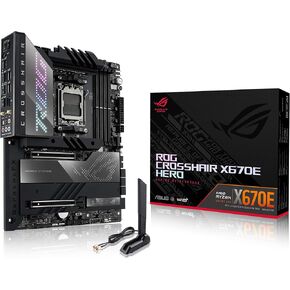 ASUS ROG Crosshair X870E Hero AMD X870E AM5 ATX Motherboard, Advanced AI PC Ready, 18+2+2 Power Stages, DDR5, PCIe® 5.0, 5X M.2, Wi-Fi 7, USB4®, AI Overclocking, Core Flex, PCIe Slot Q-Release Slim