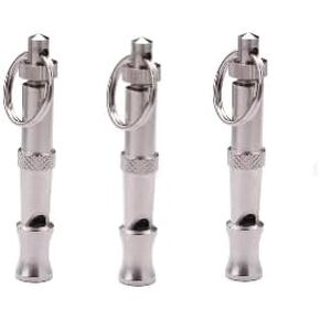 3Pcs Silver Adjustable Ultrasonic Dog Whistle,Portable Whistle Pet Whistle Supersonic Whistle Dog Whistles for Pet Training