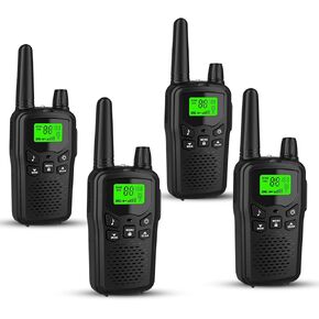 Walkie Talkies,Erelis Long Rang Walkie Talkies with 22 FRS Channels,Walkie Talkies for Adults with Lamp,VOX,LCD Display for Outdoor Activities 4 Pack (Orange)